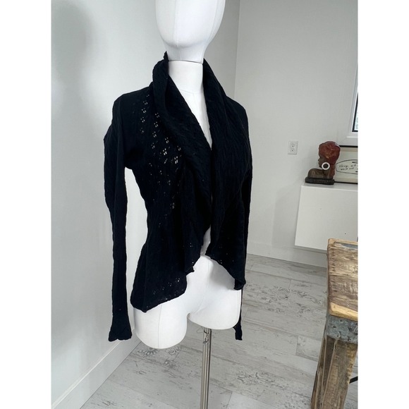 Sweaters - Y2K Cardigan Sweater Cowl Neck High Lo Open Knit‎ Sweater